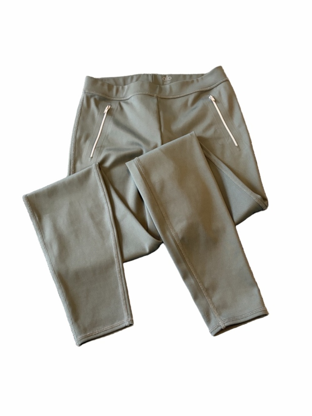 ALO Yoga Olive Green Leggings with Zip Pockets